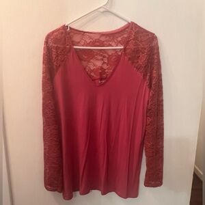 Lace torrid pink shirt